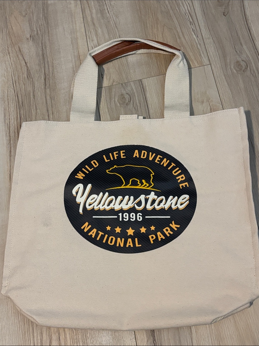 Yellowstone National Park Canvas Tote Bag - Cream